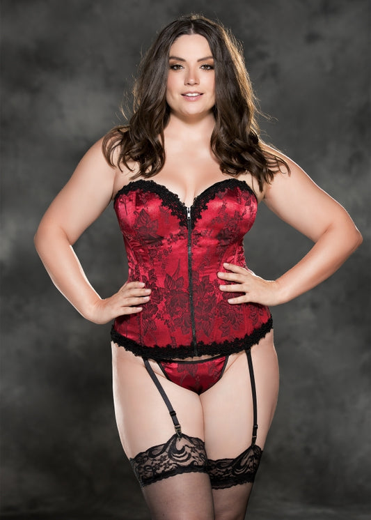 GORGEOUS TAPESTRY AND VENICE TRIM CORSET (PLUS SIZE) X26956